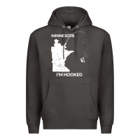 Smoke MN Minnesota Fishing T Gift for Fishermen and Anglers Premium Hoodie - longCreatives