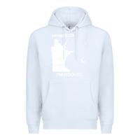 White MN Minnesota Fishing T Gift for Fishermen and Anglers Premium Hoodie - longCreatives