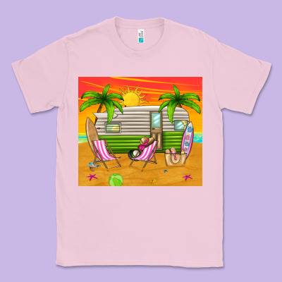 Summer Caravan Classic Tee Designed By Tumblerdesignbyshophia