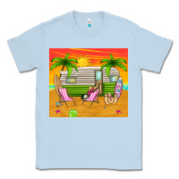 Dusty Blue summer caravan Classic Tee - TumblerDesignByShophia