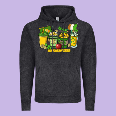 St. Patrick's Day Teacher Coffee Cups Vintage Hoodie Designed By Howdyjamesfarm