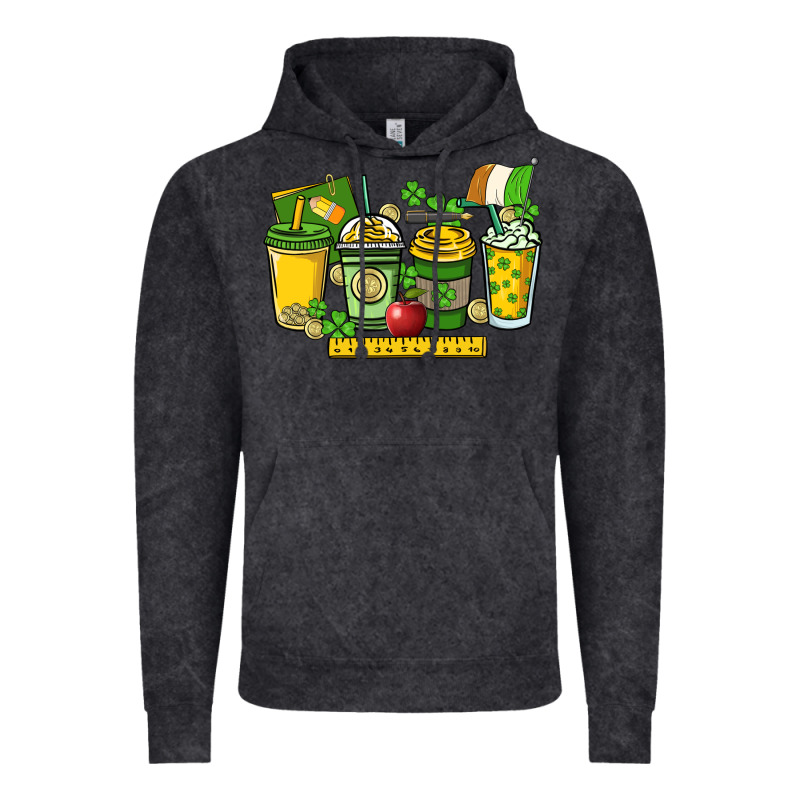 St. Patrick's Day Teacher Coffee Cups Vintage Hoodie by HowdyJamesFarm | Teevron