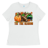 Tis' The Season Football Green Helmet Ladies Tee | Teevron