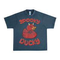 Midnight Navy spooky devil rubber duck halloween Urban Heavy Tee - longCreatives