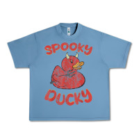 Pebble Blue spooky devil rubber duck halloween Urban Heavy Tee - longCreatives