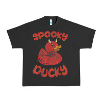 Pigment Black spooky devil rubber duck halloween Urban Heavy Tee - longCreatives