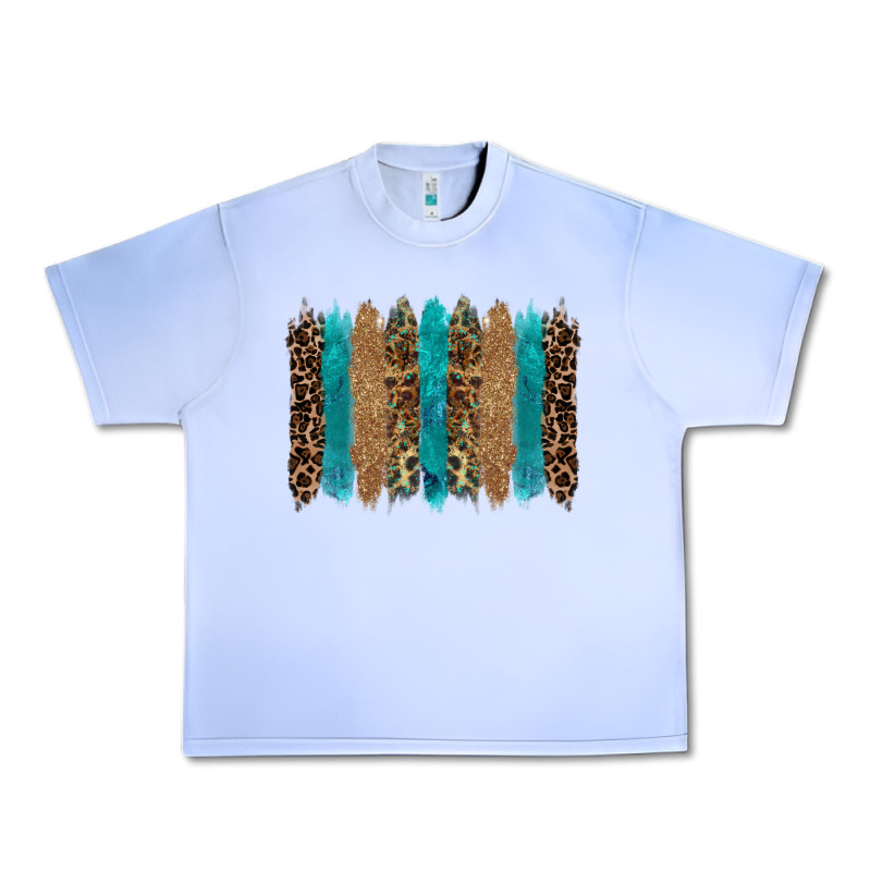 Glitter Turqoise Leopard Tooled Leather Background Urban Heavy Tee by RanaPortraitStore | Teevron