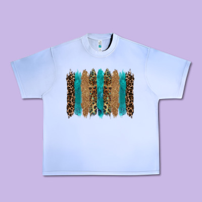 Glitter Turqoise Leopard Tooled Leather Background Urban Heavy Tee Designed By Ranaportraitstore