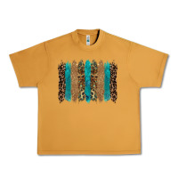 Peanut Butter glitter turqoise leopard tooled leather background Urban Heavy Tee - RanaPortraitStore