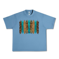 Pebble Blue glitter turqoise leopard tooled leather background Urban Heavy Tee - RanaPortraitStore