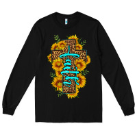 Black faith sunflower leopard cross olivia Long Sleeve Tee - OliviaCreatesArt