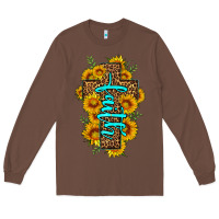 Chestnut faith sunflower leopard cross olivia Long Sleeve Tee - OliviaCreatesArt