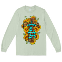 Matcha faith sunflower leopard cross olivia Long Sleeve Tee - OliviaCreatesArt