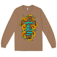Toasted Coconut faith sunflower leopard cross olivia Long Sleeve Tee - OliviaCreatesArt