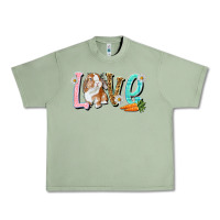 Oil Green Love Easter Rabbit Easter Day Urban Heavy Tee - HowdyJamesFarm
