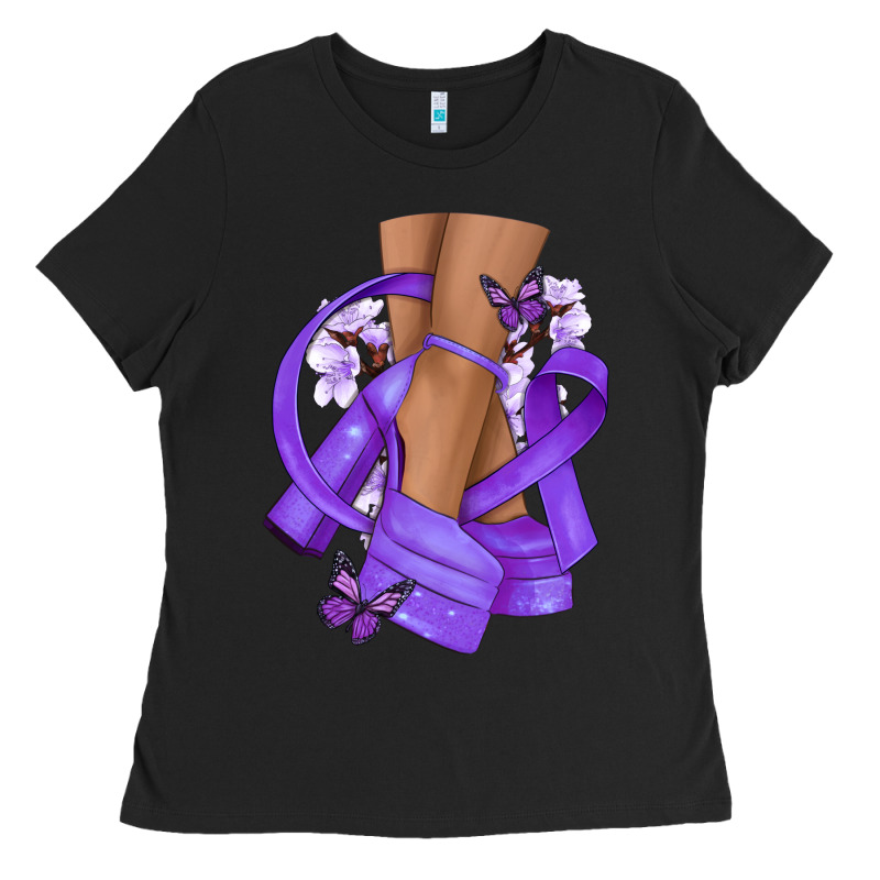 Cancer Diva Purple Ribbon Ladies Tee by NancyCooperArtShop | Teevron