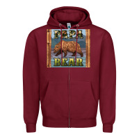 Burgundy papar bear Zipper Hoodie - Artiststas