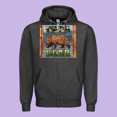 Papar Bear Zipper Hoodie Designed By Artiststas
