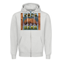 Dove Grey papar bear Zipper Hoodie - Artiststas