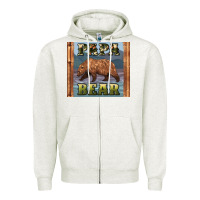 Oatmeal Heather papar bear Zipper Hoodie - Artiststas