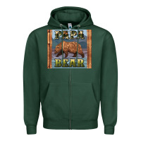 Sports Green papar bear Zipper Hoodie - Artiststas