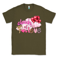Army Green Clouds of love with balloons Valentine's Day Classic Tee - HowdyJamesFarm