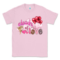 Bubblegum Pink Clouds of love with balloons Valentine's Day Classic Tee - HowdyJamesFarm