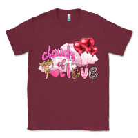 Burgundy Clouds of love with balloons Valentine's Day Classic Tee - HowdyJamesFarm