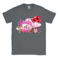 Charcoal Heather Clouds of love with balloons Valentine's Day Classic Tee - HowdyJamesFarm