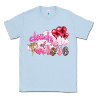 Dusty Blue Clouds of love with balloons Valentine's Day Classic Tee - HowdyJamesFarm