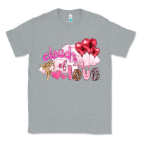 Heather Grey Clouds of love with balloons Valentine's Day Classic Tee - HowdyJamesFarm