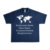 Navy birthplace earth race human politics freedom religion love t shirt Urban Heavy Tee - longCreatives
