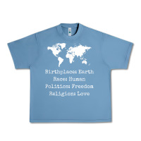 Pebble Blue birthplace earth race human politics freedom religion love t shirt Urban Heavy Tee - longCreatives
