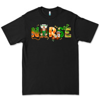 Black st patricks day nurse with gnome Premium Tee - NancyCooperArtShop