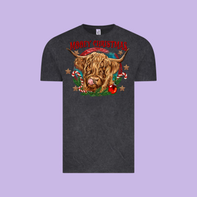 Mooey Christmas Vintage Tee Designed By Cowgirlartshop