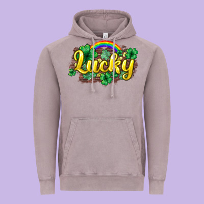 Lucky St. Patrick's Day Vintage Hoodie Designed By Howdyjamesfarm