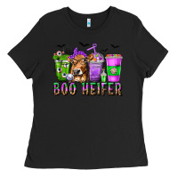 Black Boo Heifer Coffee Cups with Halloween Ladies Tee - texasbilliewilder