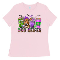 Bubblegum Pink Boo Heifer Coffee Cups with Halloween Ladies Tee - texasbilliewilder