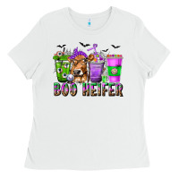 White Boo Heifer Coffee Cups with Halloween Ladies Tee - texasbilliewilder