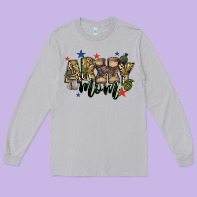 Army Mom Long Sleeve Tee Designed By Fadigitalartstudio