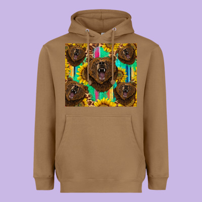 Bear Tumbler Heavyweight Hoodie Designed By Barkaloodesign