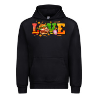 Black love with hamburger Urban Hoodie - AdoDesignShop