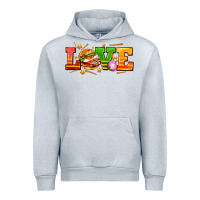 Heather Grey love with hamburger Urban Hoodie - AdoDesignShop