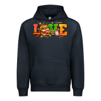 Navy love with hamburger Urban Hoodie - AdoDesignShop