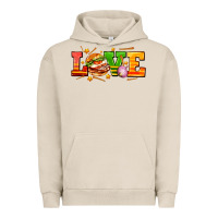 Pigment French Oak love with hamburger Urban Hoodie - AdoDesignShop