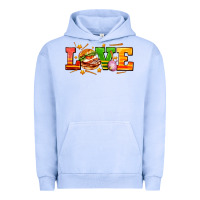 Pigment Grape Ice love with hamburger Urban Hoodie - AdoDesignShop