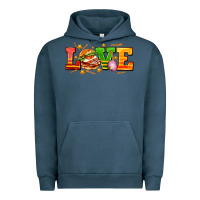 Pigment Midnight Navy love with hamburger Urban Hoodie - AdoDesignShop