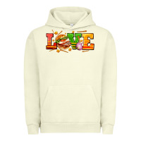 Pigment Pistachio love with hamburger Urban Hoodie - AdoDesignShop