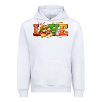 White love with hamburger Urban Hoodie - AdoDesignShop