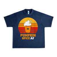 Navy pumpkin spice af retro vintage background happy halloween Urban Heavy Tee - longCreatives